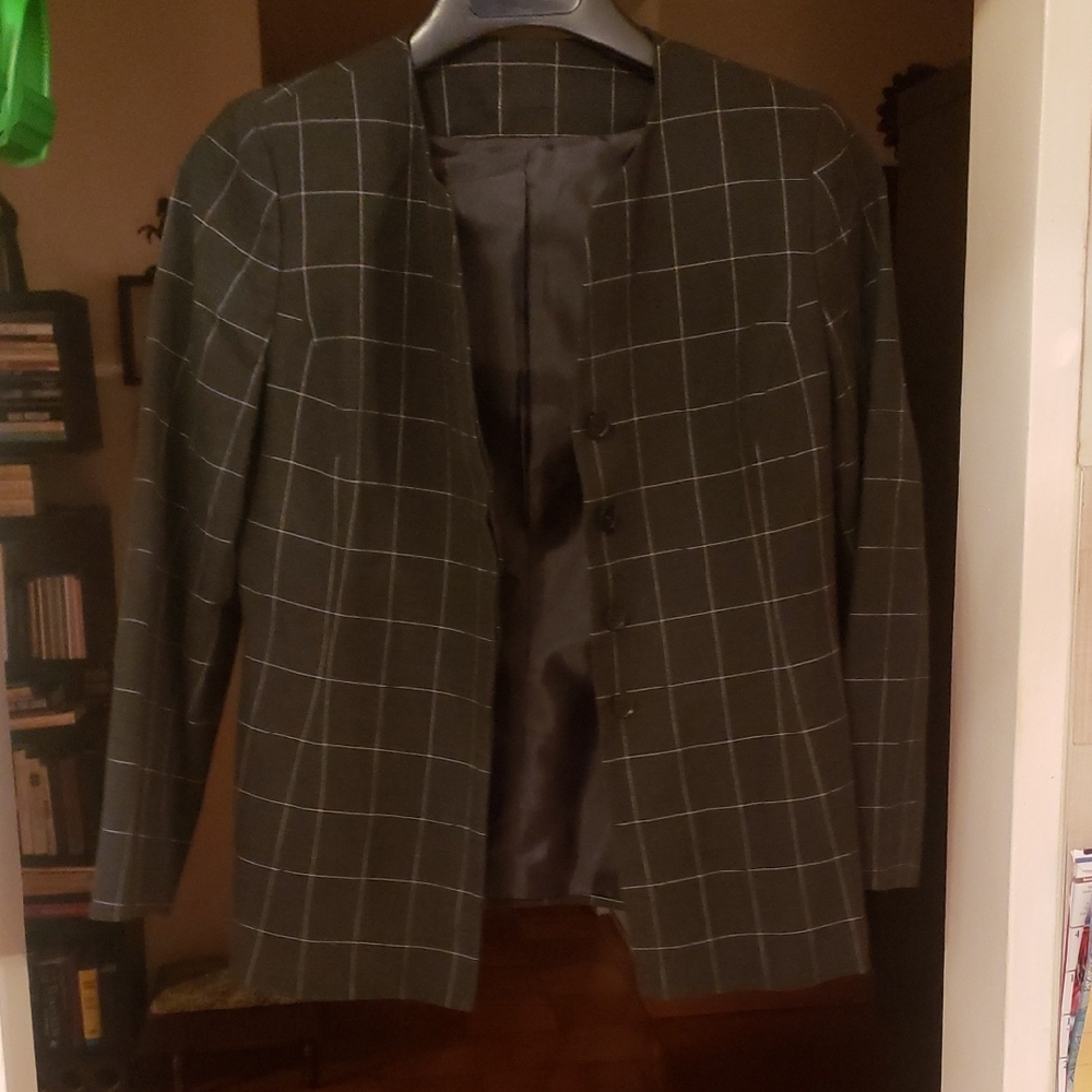 Kasper Black Checkered Blazer